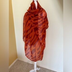 Gently used shawl/pareo/wrap burnt orange/dark red Sz OS